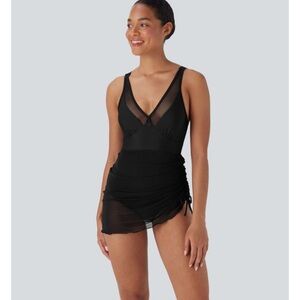 HALARA Black Mesh Beach Dress